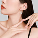 Chao Acer Platinum Explosive Sparkling Beads Platinum Earrings for Women PT950 Fan-shaped Platinum Earrings Gift Priced labor cost 590 yuan One pair 4.1g