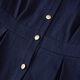 Xiangying French navy style waist-closing dress for women 2025 autumn new long-sleeved lapel navy temperament skirt Navy blue M 160/84A/95-110Jin[Jin equals 0.5 kg]