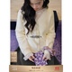 Broad color lace splicing gentle imitation mohair sweater soft waxy sweater 25 autumn and winter new women's loose top Beige L