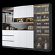 Yusenyi Sideboard mit Wand integrierter Wohnzimmer Weinschrank Lagerschrank moderne einfache Esszimmer Küche Lagerschrank Teeschrank Style 12240*40*220 Oberpackung Installation im Obergeschoss