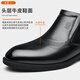 Tête du vieil homme (Laorentou) Chaussures en cuir d'hiver pour les chaussures de cuir en coton pour hommes de vache pour hommes plus en velours épaissis de chaussures de coton chaud décontractées