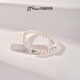 Jingrun Pearl Bracelet Yiqi 925 Silver Freshwater Pearl Bracelet Flat Round Highlight Pearl Bracelet as a Gift for Girlfriend 5.3-6.3mm 17cm