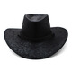 XINBUCKS Western Cowboy Hat Men and Women Minority Style Leather Leisure Travel Hat British Beach Sunshade Mountaineering Hat Black (Clean Version) Suitable for 55-60CM