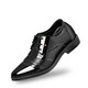 Real Soft Leather Chaussures pour hommes Business Youth Usure formelle Chaussures creuses augmentation de hauteur invisible pour le style décontracté, la taille et la taille de la taille 9920 Augmentation de hauteur noire brillante pour 36