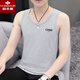 Yu Zhaolins neuer Sommerweste mit dem Boden Sweatshirt mit Sport und Fitness Feste Farbe schweißabsorbierende große vielseitige Weste für Männer. Vest China White + China Dark Grey XL (110-125jin [Jin ist gleich 0,5 kg]))