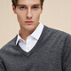EMZ Ordos 100% mercerized Australian wool new autumn men's pure wool V-neck sweater