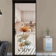 Pegatina de vidrio de la puerta de una sola sala de estar y cocina pegatina corredera de la puerta corredera Pegatina de puertas abiertas Decoración del año nuevo chino Decoración anti-colisión 9274 号