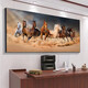 Mi Hong Miehone Ba Jun Bilder Wohnzimmer Hängende Pferde für erfolgreiche Dekoration Malerei Pferde Atmosphärische Büro-Sofa Hintergrund Wandzimmer Malerei CT-1479 (BA Jun Pictures) (glänzend Plexiglass) Schwarz verdickter Aluminiumrahmen + Länge 210 Höhe 90 cm-