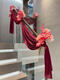 SANQIHU Escalera de boda Decoración del pasamanos de la boda escena del diseño de la boda del lazo del panal