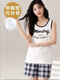 Pajama de chaleco modal para mujeres para el estilo delgado de verano con almohadillas en el pecho integradas con una cómoda pieza de algodón de algodón sin mangas para el juego de ropa para el hogar [con almohadillas en el pecho] F9856 M Tamaño de la mujer RECOMENDADO 80-100B