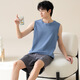 Septwolves printemps et d'été Nouveaux vêtements pour hommes pour hommes en coton pur en coton d'été shorts sans manches pyjamas peut être en plein air 02J13657 masculin L