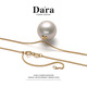 Dara 18K gold pearl pendant single round strong pink light pearl necklace birthday gift for girlfriend 15-16mm