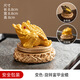 Carved feather golden toad color-changing tea pet ornaments can be raised creative tea set tea tray tea table tea raising tea table decoration high-end decoration rotating rich armor golden toad