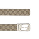 Gucci men's belt fashion double-sided cut-out men's belt [authentic] [gift] Coffee 245861 KGDHN 9767 100
