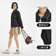 Hot-wind women's denim jacket 2025 autumn new simple basic versatile casual outdoor wear college style denim jacket 27 deep blue S