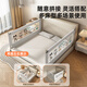 AOTGSSE Aotison Bed Fence Camino Baby Bed Safety Bedside Bisel Baby Anti-Fall Barra Buardar Dos lados Instalado Gray de dibujos animados [1.8*m + 2.0m] Instalación de doble cara