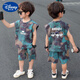 Disney casual boy fashion suit 2025 children's fashionable loose summer sleeveless trendy comfortable clothes baby boy 1047 [white] set 90