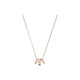 Entraîneur Kissing C Series Logo Collier à trois anneaux, couple même style, cadeau pour petite amie le jour de la Saint-Valentin, collier à trois anneaux en or rose plaquée CI902-RGD
