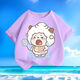 
Crying Lazy Sheep Summer New Printed Men and Women Small and Medium Children Short Sleeve T-shirt Pure Cotton Round Neck Casual Trend-SL White-KX698 Lazy 150 [Suggested height 140-150 cm]