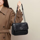 CALVIAKRIM2025 four-season new chain bag one-shoulder crossbody postman bag oil wax leather large capacity luggage genuine leather bag women black