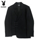Playboy (PLAYBOY) Chinese tunic suit new Chinese style engagement wedding groom suit suit men's suit stand collar plate button black three-piece suit jacket + 152 black shirt + 2XL