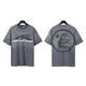 
Ziweiqi Meishi Hell Letter Print Couple Short Sleeve T-shirt Summer Loose Casual Style 691 Wash Black S