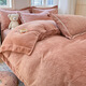 Mercury series A type 230g milk velvet coral velvet bed four-piece set 6D carved velvet winter bedding flannel thickened quilt cover 1 Yunshang-grey purple 1.8m bed sheet four-piece set