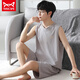 Catman MIIOW Modal men's pajamas summer sleeveless vest thin pajamas home clothes two-piece set Modal cool set-12023 L (recommended 100-125 Jin [Jin equals 0.5 kg])