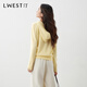L.WEST 100% Wool Sweater Women's 2025 Winter New Hooded Pullover Design Slim Sweater Yellow XL 120-135Jin Jin equals 0.5 kg