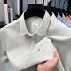 
Classic Car (LAOYECHE) high-end pure cotton short-sleeved shirt for middle-aged and elderly men's summer casual solid color real pocket fashion shirt professional top AN-15261 white L