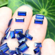 Fat Donglai same style tanzanite loose stone dark blue small baguette gemstone with stone inlaid bezel ring pendant 2x3mm (10 pieces)
