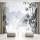 Yusenyi Schlafzimmer Wohnzimmer Fenster Vorhang halbschwarzer Vorhang Fertiges Produkt 2024 Neuer chinesischer Stil transparent und undurchlässig S9928 Hochdichte-Garn-Hook-Fertigproduktbreite 1,9*2,7 Meter hoch*