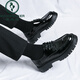 Specht Lederschuhe für Männer Sommer Neue britische Business Formale Verschleißrunde Schwarzes Lackleder Hochzeitsbräutigam Beste Schuhe 15276 Schwarz -Weiß 38 Standard Lederschuhgröße