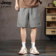 JEEP SPIRIT吉普夏季薄款冰丝短裤男士外穿休闲中裤2025运动透气速干五分裤男 6630灰绿色 XL