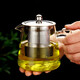 New glass teapot household teapot high temperature resistant solid wood side handle floral teapot boiling water teapot tea set set leisurely time teapot 500ml single pot