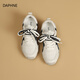 
Daphne double-lace-up thick sole height-enhancing 4CM German training shoes for women 2025 autumn new couple shoes non-slip and durable versatile shoes off-white 37