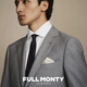 FULL MONTY羊毛西服套装男高档修身轻商务西装套装职业正装结婚礼服 灰色1661 48 码上衣【西裤尺码找客服备注】