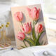Three-April Tiger Tulip DIY digital oil painting difficult to pass the time to relieve boredom Hand-painted oil painting Living room hanging painting SJ13968 30*40cm stretched thick solid wood inner frame