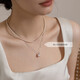 Angel's Tears 18K Gold Seawater Pearl Necklace Akoya Pearl Pendant 9-9.5mm Birthday Gift for Wife and Best Friend