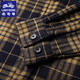 Klassiker Car Frühlings- und Herbst-Plaid-Hemd-Hemd-Herren-Langarm-Arbeitskleidung Multi-Pocket plus Samt verdickte Männer-Retro-Shirt 9926 plus Samt Single Pocket m