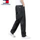 Tommy Hee Kelly Jeans de seda de alta gama Jeans Summer Summer Slight Straight 2025 Nuevos pantalones de verano Hombres Ice Seda Negra 9763 28 Circunferencia de cintura 2 pies 1