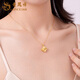 Lao Fengxiang 18K gold four-leaf clover pendant for women, light luxury niche high-end Chinese Valentine's Day birthday gift for girlfriend and wife, four-leaf clover pendant with S925 silver chain, about 0.25g