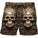 2024 summer casual shorts, personalized trendy skull 3D digital print, men's casual shorts STK1381 S 80-90Jin [Jin equals 0.5 kg]