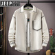JEEP SPIRIT美式高街牛仔外套男生2025春秋季水洗上衣服百搭撞色翻领休闲夹克 .16823粉红色-款 常规 M 约80-斤可穿