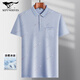 SEPTWOLVES middle-aged men's lapel short-sleeved T-shirt daddy summer thin polo shirt middle-aged and elderly ice silk half-sleeved men's T-9923 blue real pocket M 48/165