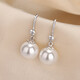Centennial-old Fenxiang s925 sterling silver pearl earrings Jurchen silver earrings retro pearl earrings 2025 new earrings diamond ear hook tori white 12mm temperament