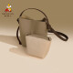 Vogelscheuche (mexikanische) Tasche Frauenhandtasche Marke Big Bag Nische Kuhlattenpendlertasche Umhängetasche Eimer Bag Beige (Cowhide)