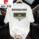 
Pierre cardin summer European and American cross short-sleeved T-shirt men summer casual comfortable loose American high street half-sleeved top men 3881 white S