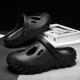 Herren Summer Wear 2025 Neuer Strand mit dicker Locked Anti-Rutsch-Anti-Odor-Bag-Toe Halb-Sand-Hausschuhen für Männer schwarz 42