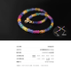 RUOHUA Rainbow Candy Colored Sapphire Bracelet Women's 18K Gold Bracelet for Gifts 2.5-3.5mm 15cm